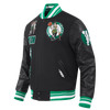 Mens Boston Celtics Retro Classic Rib Satin Jacket
