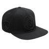 Mens Brooklyn Nets Classic Triple Black Snapback Cap