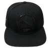 Mens Golden State Warriors Classic Triple Black Snapback Cap
