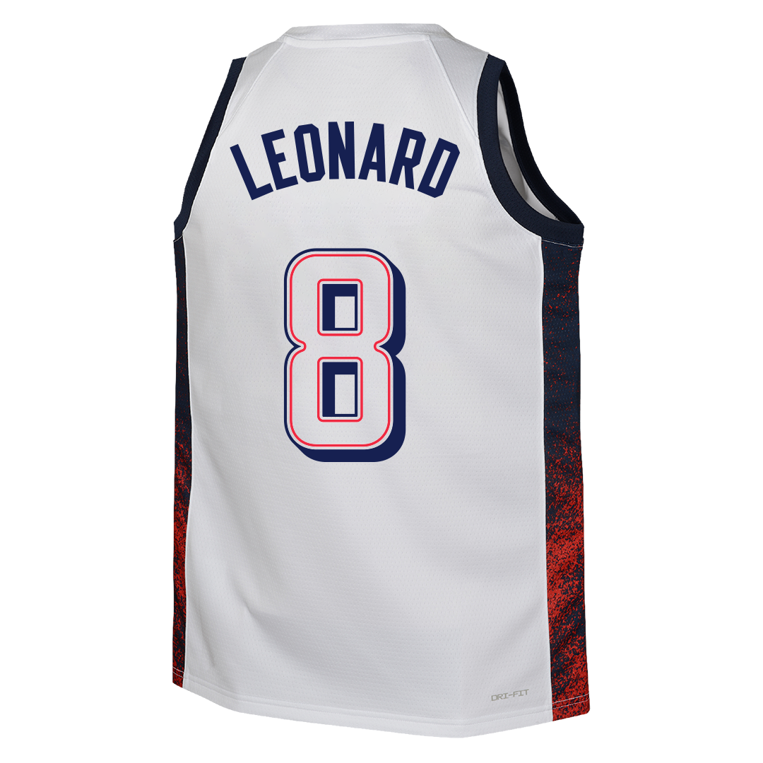 Mens Kawhi Leonard USA Home White Jersey