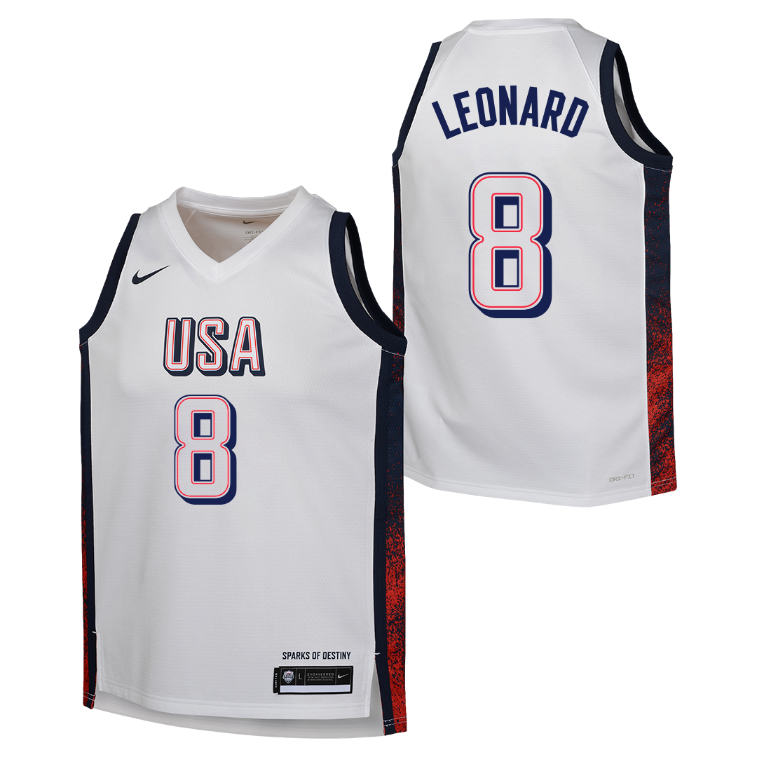 Mens Kawhi Leonard USA Home White Jersey