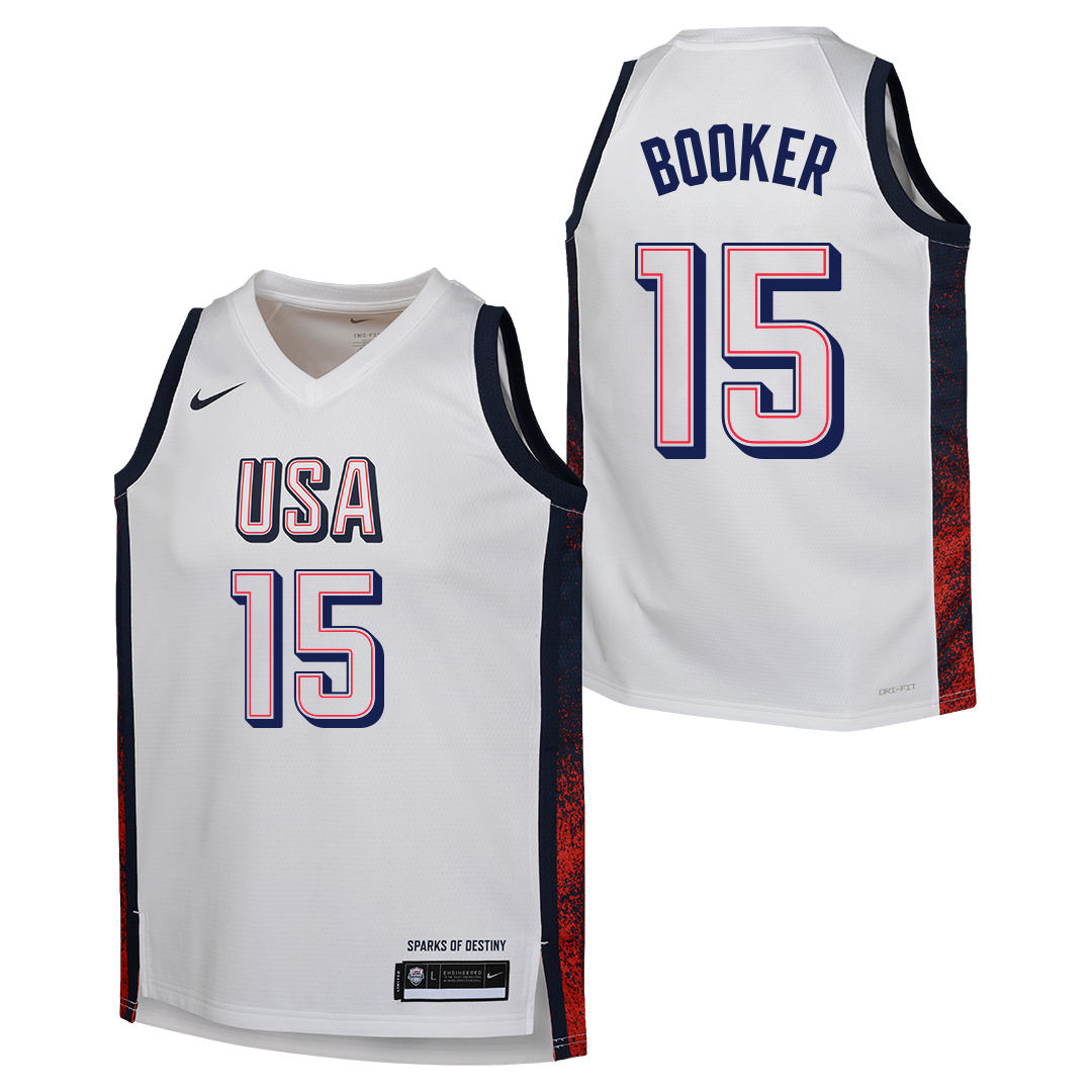 Mens Devin Booker USA Home White Jersey