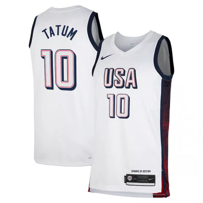 Mens Jayson Tatum USA Home White Jersey