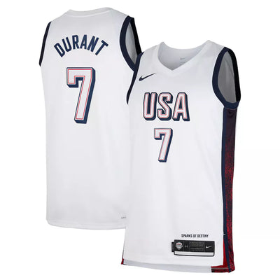 Mens Kevin Durant USA Home White Jersey