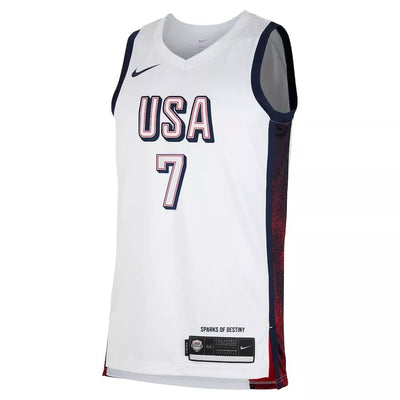 Junior Kevin Durant USA Home White Jersey