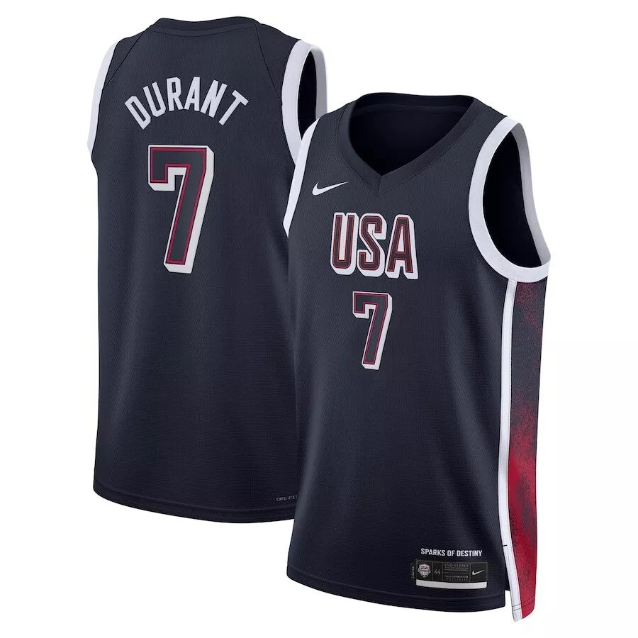 Mens Kevin Durant USA Road Navy Jersey