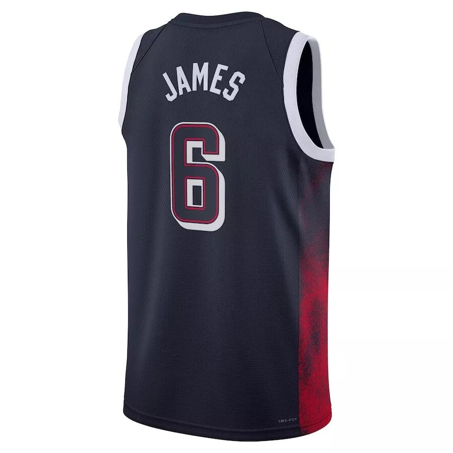 Junior Lebron James USA Road Navy Jersey