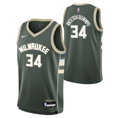 Junior Milwaukee Bucks Giannis Icon Swingman Replica Jersey