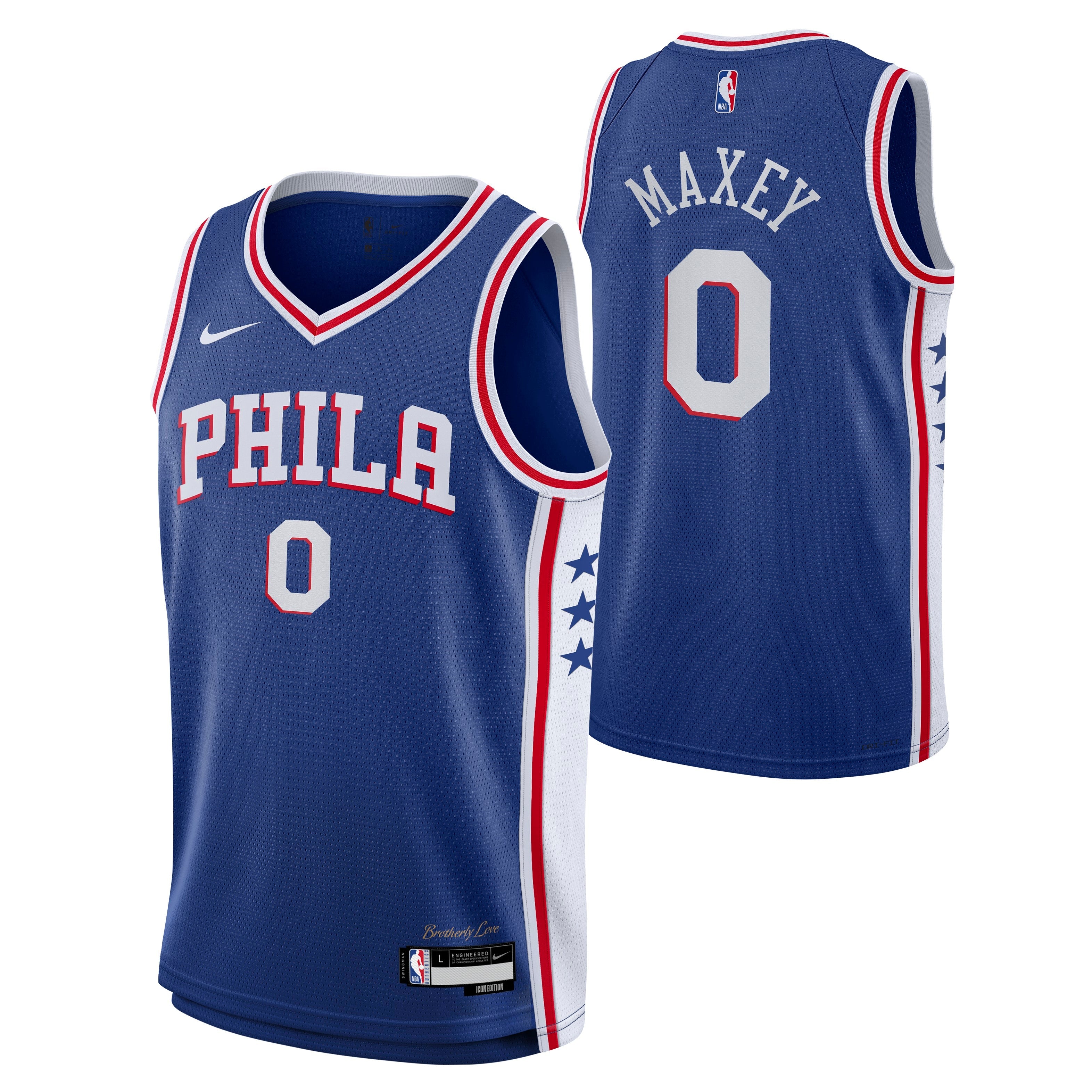 Junior Philadelphia 76ers Tyrese Maxey Icon Replica Jersey – NBA Store ...