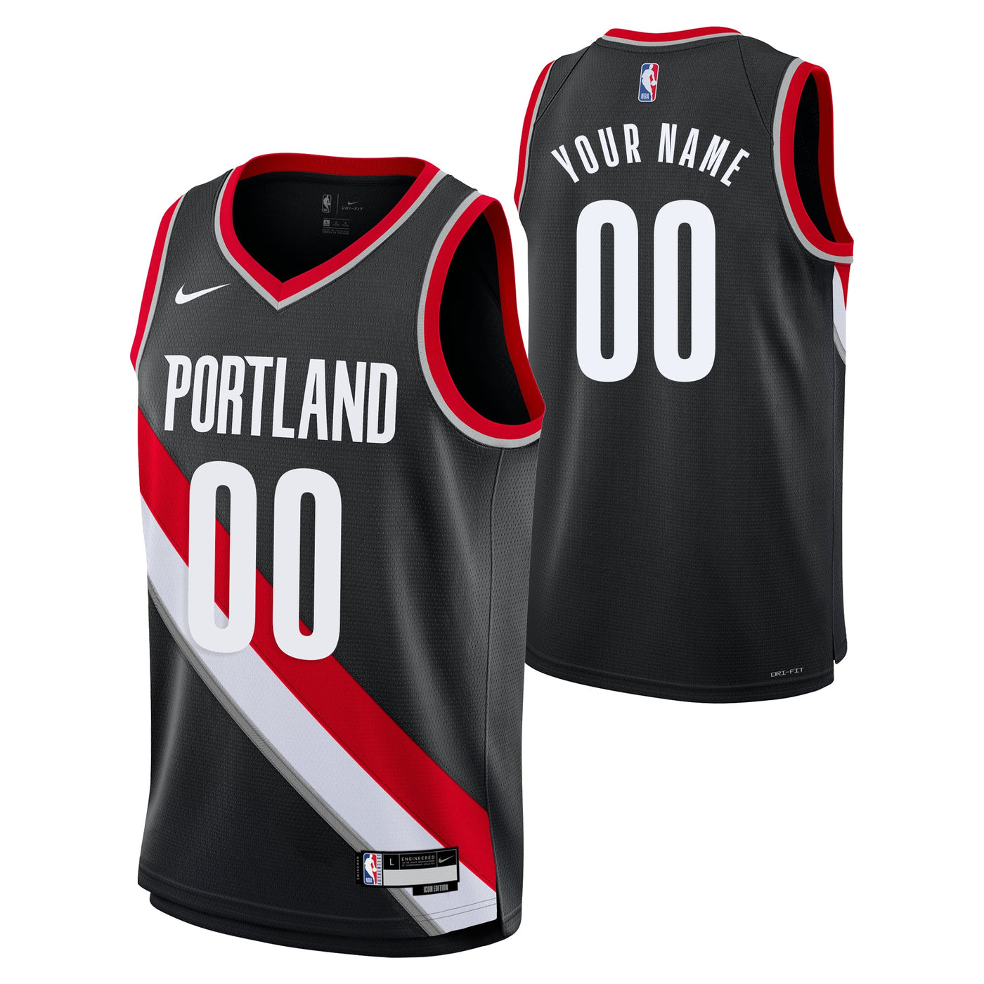 Junior Portland Trailblazers Blank Icon Swingman Replica Custom Jersey