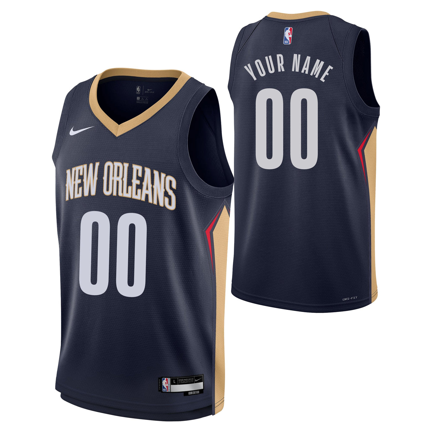 Junior New Orleans Pelicans Blank Icon Swingman Replica Custom Jersey