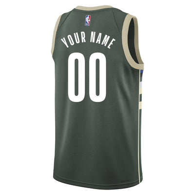 Junior Milwaukee Bucks Blank Icon Swingman Replica Custom Jersey