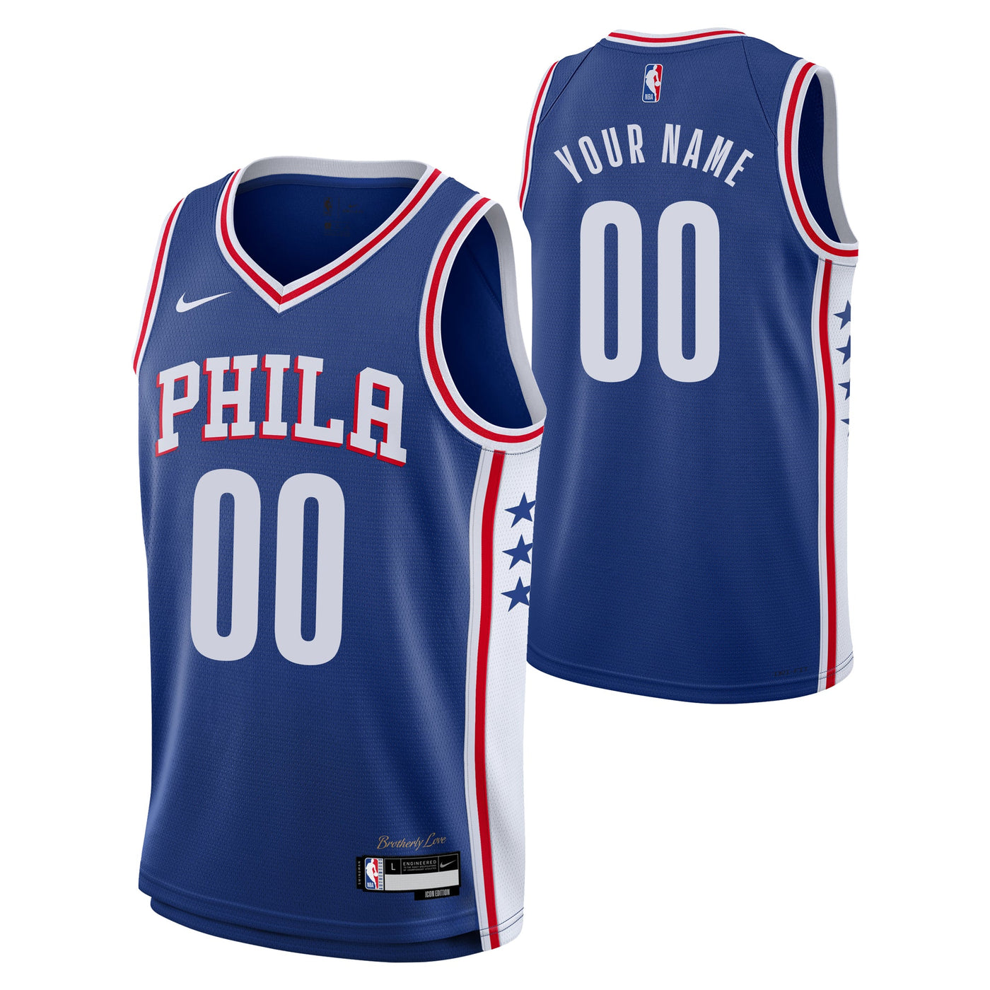 Junior Philadelphia 76ers Blank Icon Swingman Replica Custom Jersey