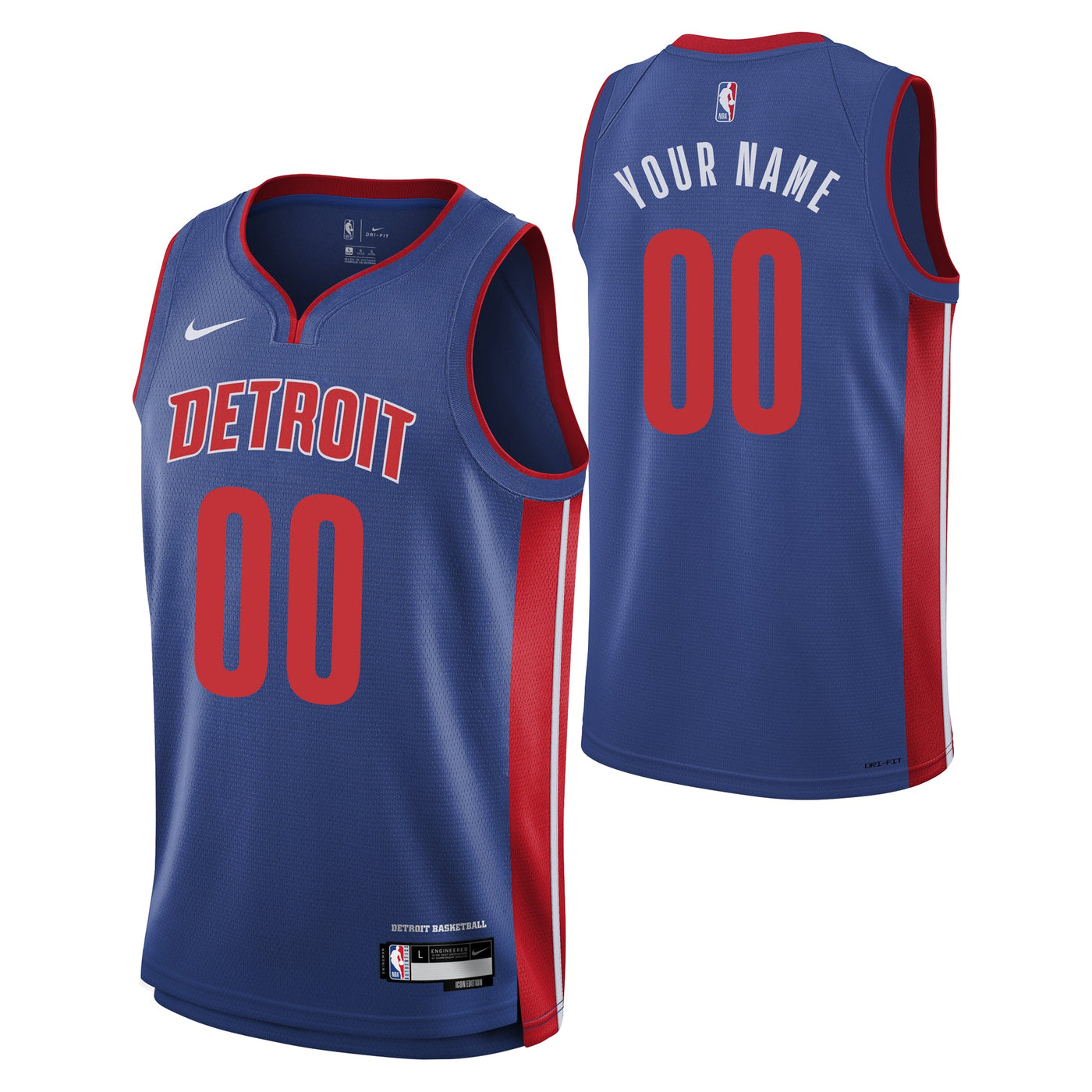 Junior Detroit Pistons Blank Icon Swingman Replica Custom Jersey