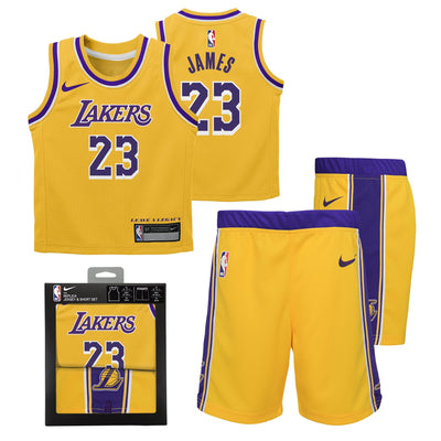 Infant Los Angeles Lakers Lebron James Icon Replica Jersey Set