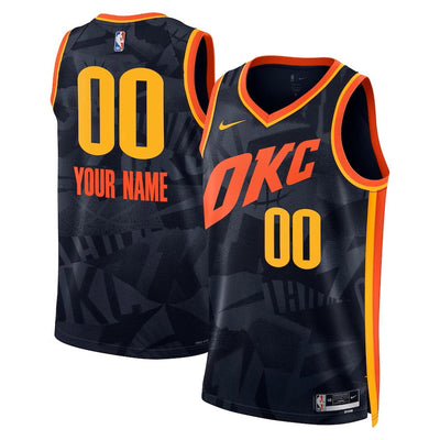 Boys Oklahoma City Thunder City Edition Swingman Replica Custom Jersey